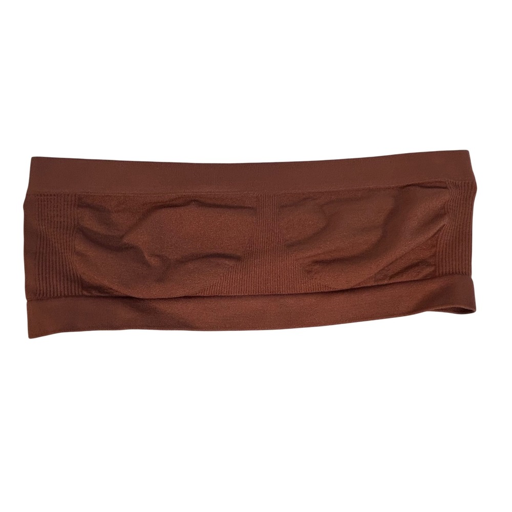 Nordstrom Seamless Bandeau Bra Top Brown Small/Medium Nylon Spandex Knit Comfort